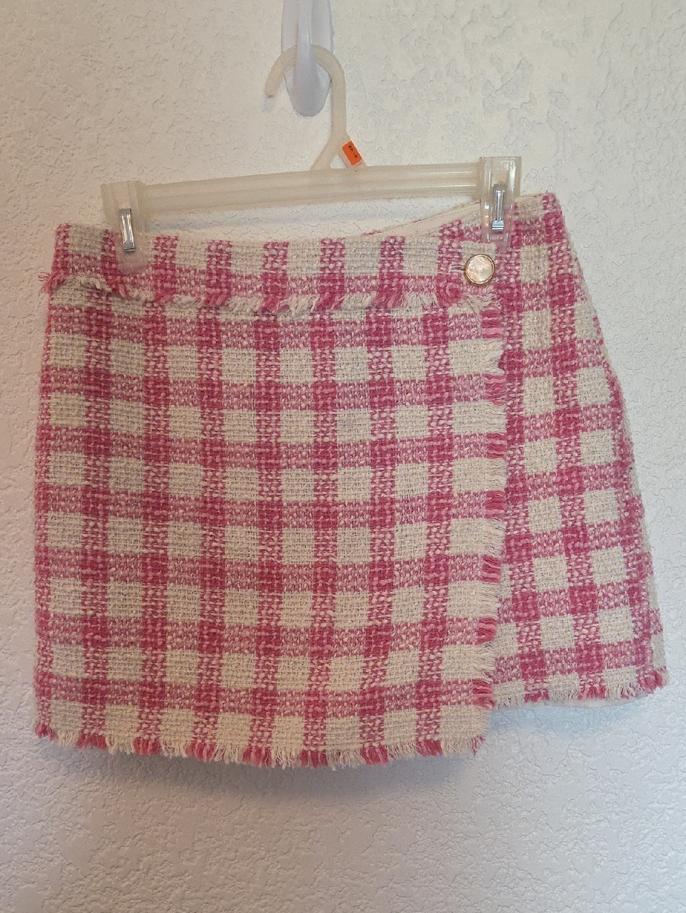 House of Harlow 1960 Pink & Cream Check Tweed Mini Skirt